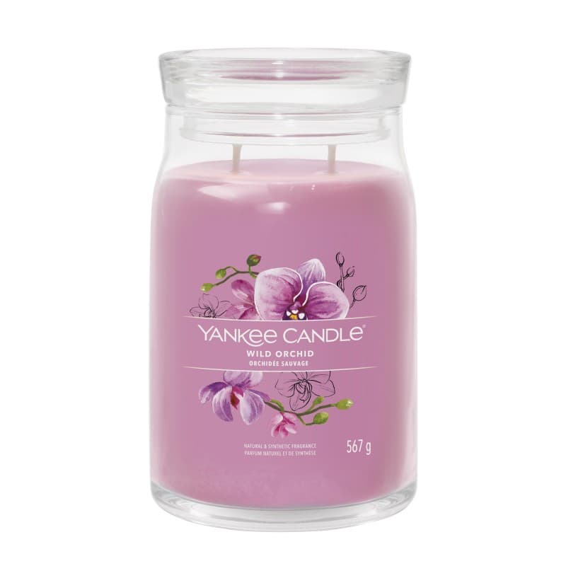 Signature Świeca w Dużym Słoiku z Dwoma Knotami Wild Orchid