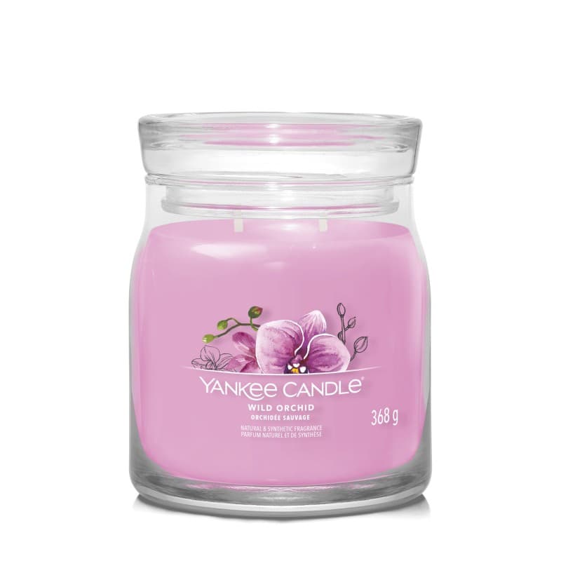 Signature Świeca w Średnim Słoiku z Dwoma Knotami Wild Orchid