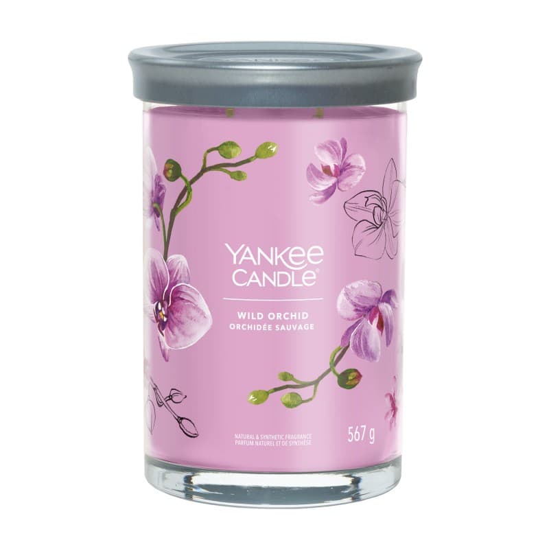 Tumbler Świeca w Dużym Słoiku z Dwoma Knotami Wild Orchid