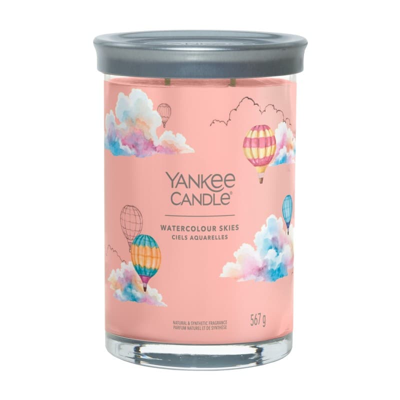 Tumbler Świeca w Dużym Słoiku z Dwoma Knotami Watercolour Skies