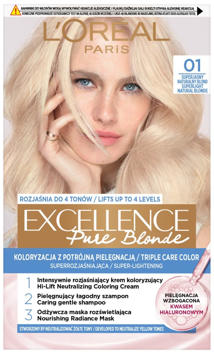 Excellence Pure Blonde Krem Koloryzujący 01 Ultra-Jasny Naturalny Blond