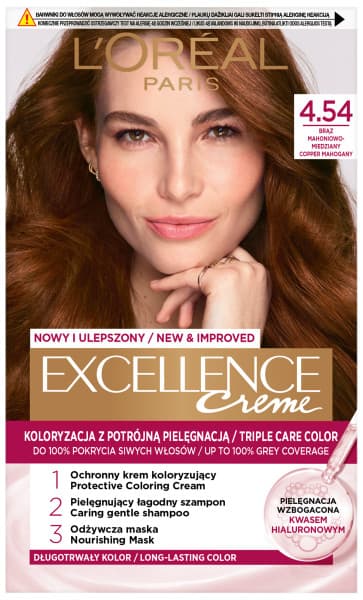 Excellence Creme Krem Koloryzujący 4.54 Brąz Mahoniowo-Miedziany