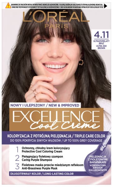 Excellence Cool Creme Krem Koloryzujący 4.11 Ultrapopielaty Brąz