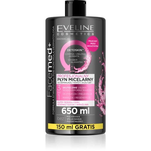 Eveline Facemed+ Detoskin Płyn Micelarny 3w1