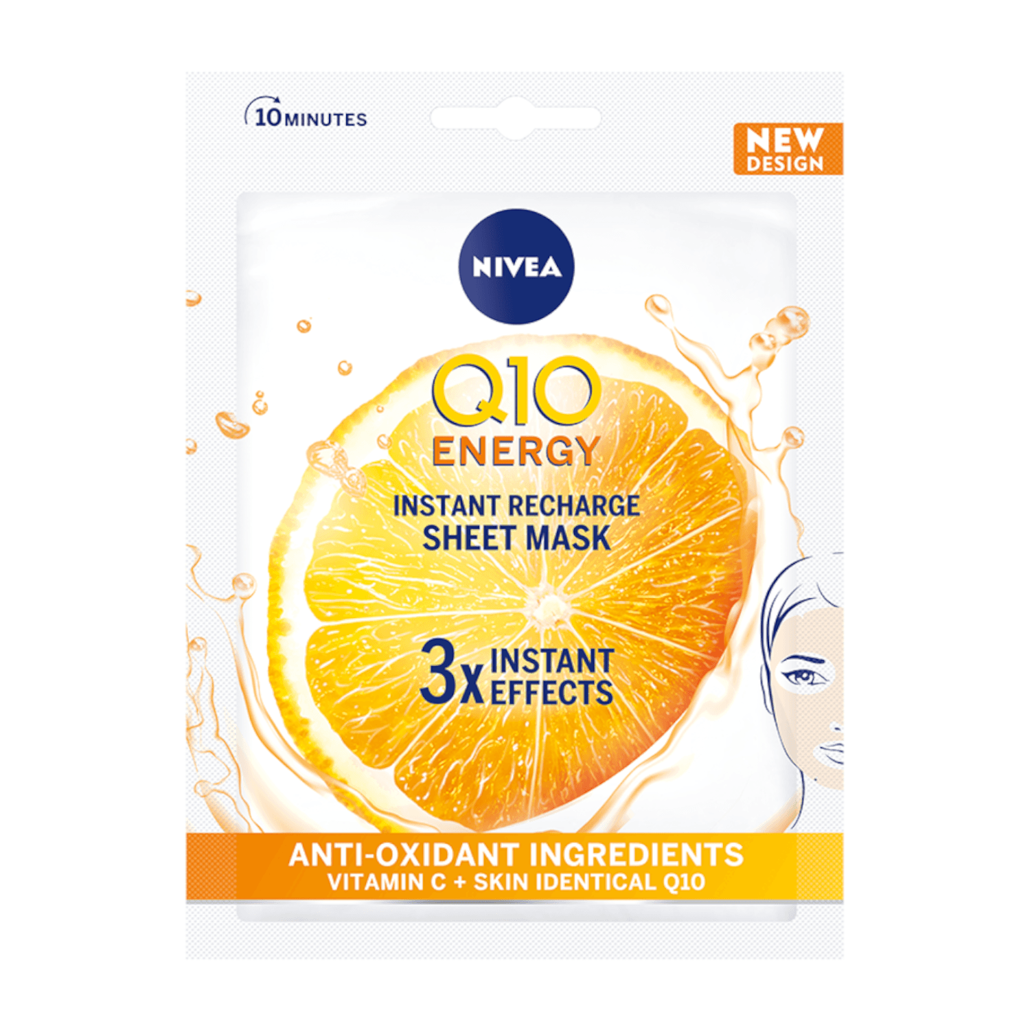 Q10 Energy Witamina C Przeciwzmarszczkowa Maska w Płachcie