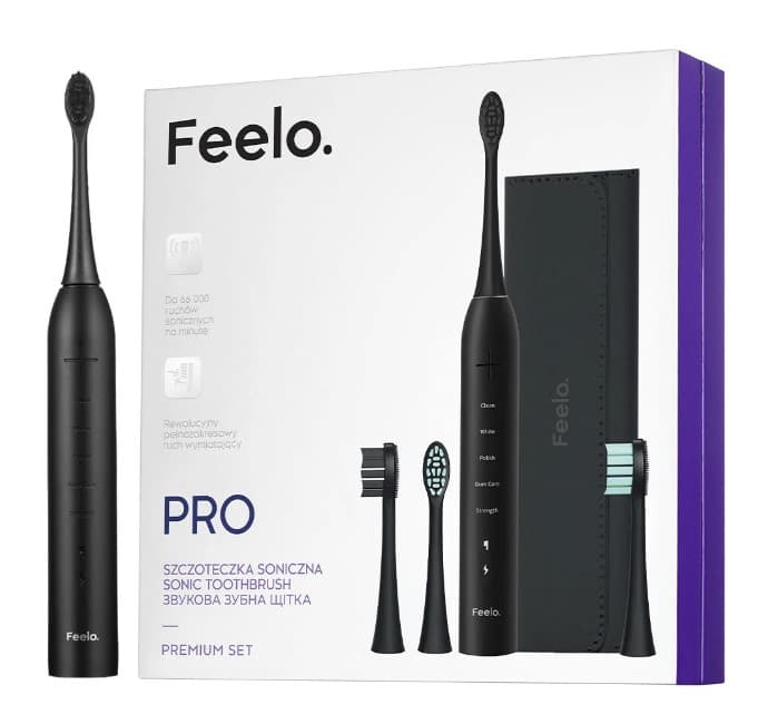 PRO Black Premium Set Szczoteczka Soniczna z Etui i 4 Końcówkami