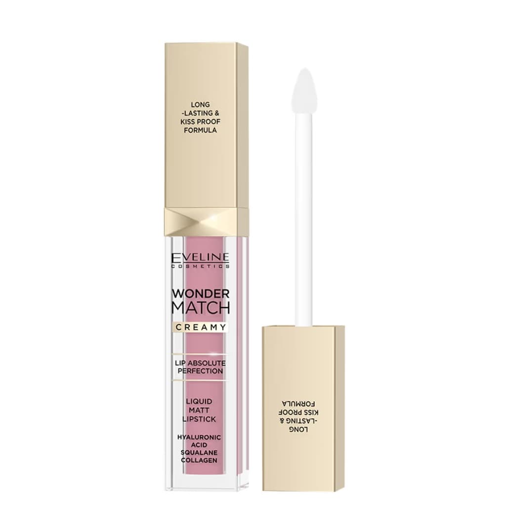 Eveline Wonder Match Creamy Matowa Pomadka w Płynie 01 Angel Rose