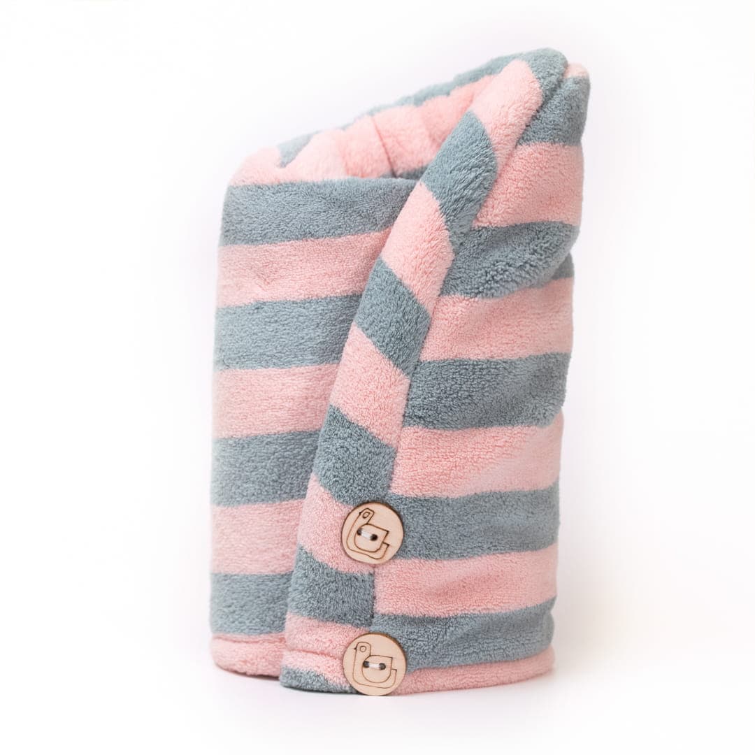 Ręcznik do Włosów z Mikrofibry Pink + Grey