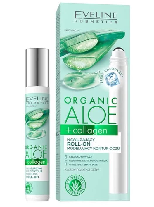 Eveline Organic Aloe Nawilżający Roll-On Modelujący Kontur Oczu 3w1