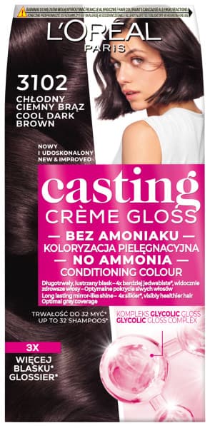 Casting Creme Gloss Farba 3102 Chłodny Ciemny Brąz