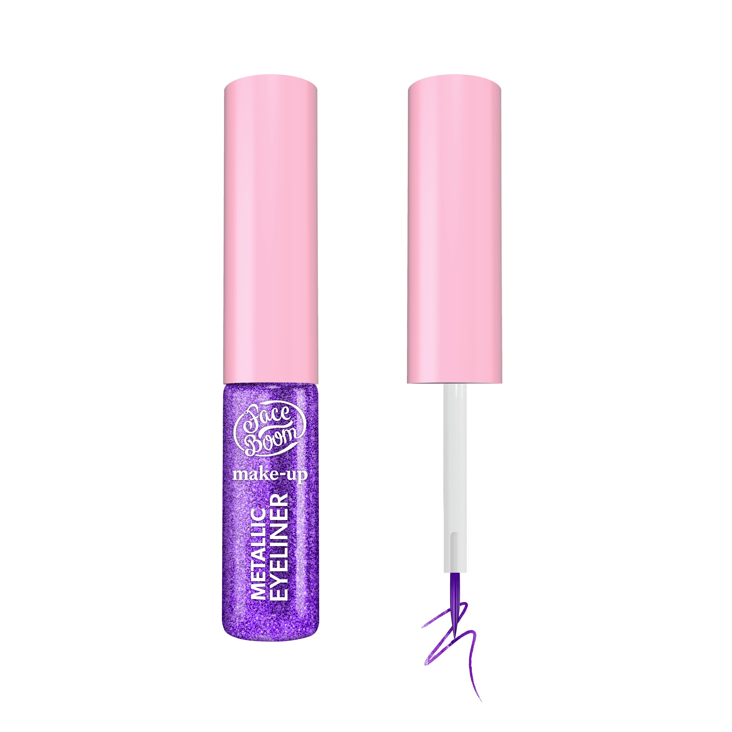 Metaliczny Eyeliner z Pędzelkiem 03 Violet Gleam