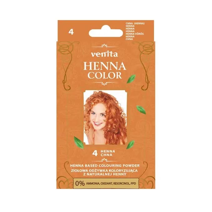 Henna Color Ziołowa Odżywka Koloryzująca z Naturalnej Henny 4 Chna