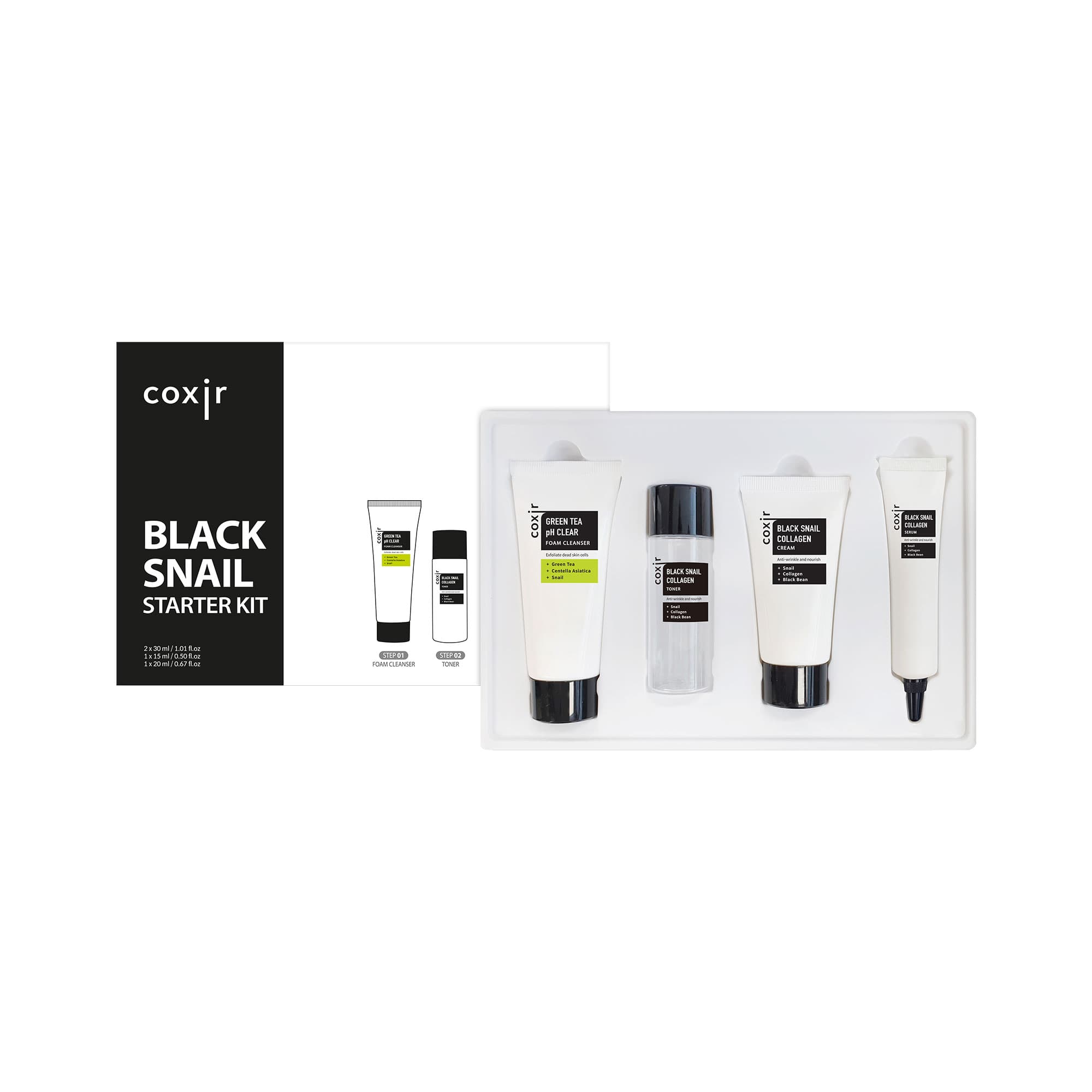 Black Snail Starter Kit Zestaw Regenerujący z Mucyną Ślimaka i Kolagenem