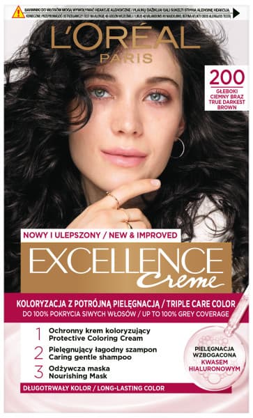 Excellence Creme Farba do Włosów 200 Głęboki Ciemny Brąz