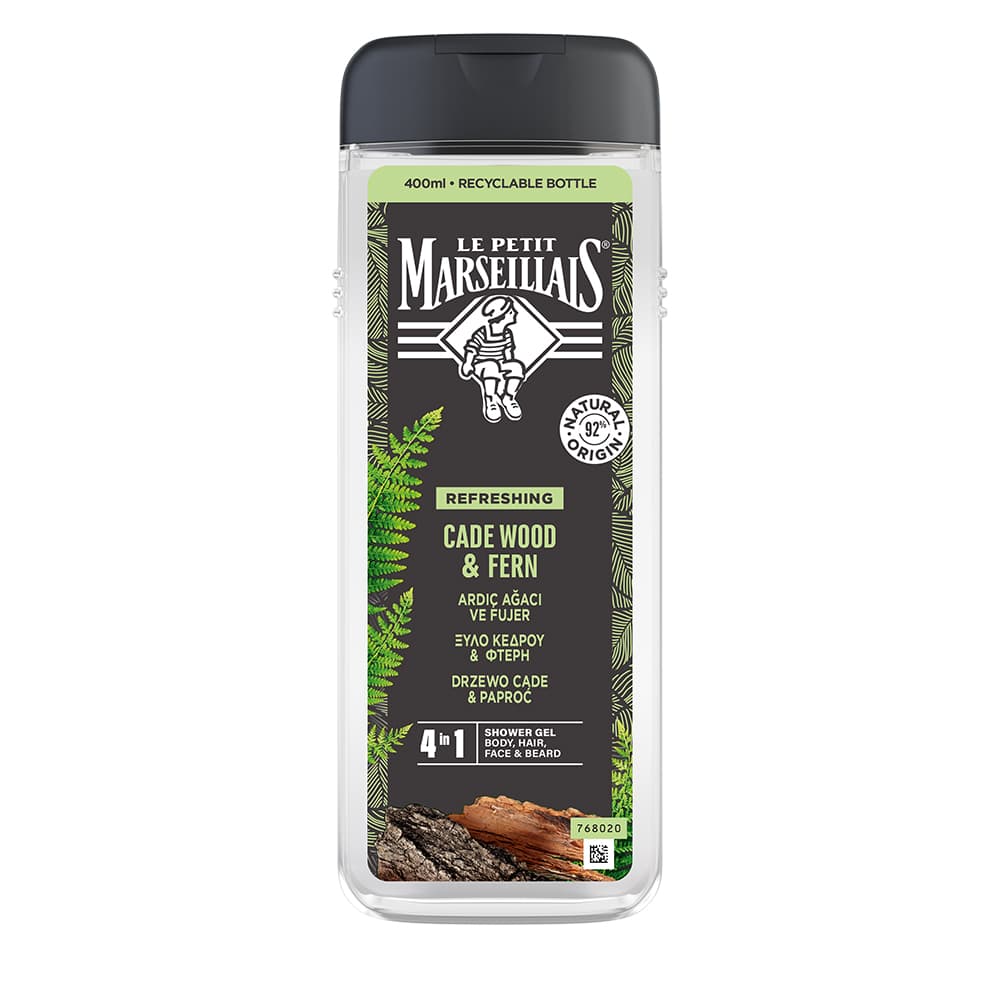 Le Petit Marseillais Żel pod Prysznic dla Mężczyzn 4w1 Drzewo Cade & Paproć