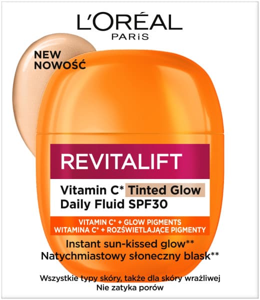 Paris Revitalift Vitamin C Tinted Glow lekki koloryzujący fluid SPF30