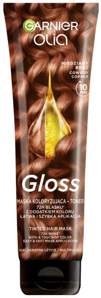 Olia Gloss maska koloryzująca-toner do włosów Miedziany Brąz