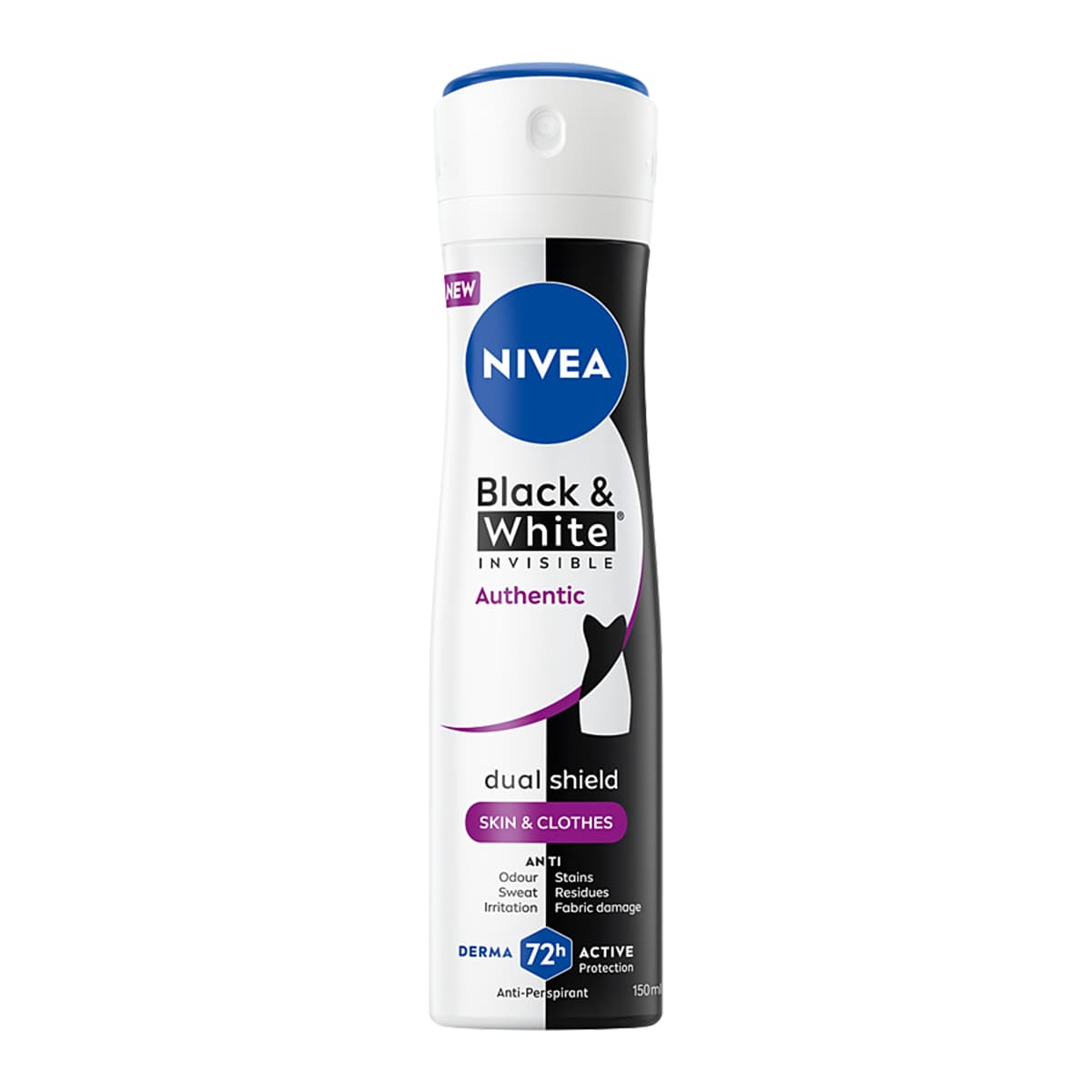 Black&White Invisible Authentic Antyperspirant w Sprayu 72h