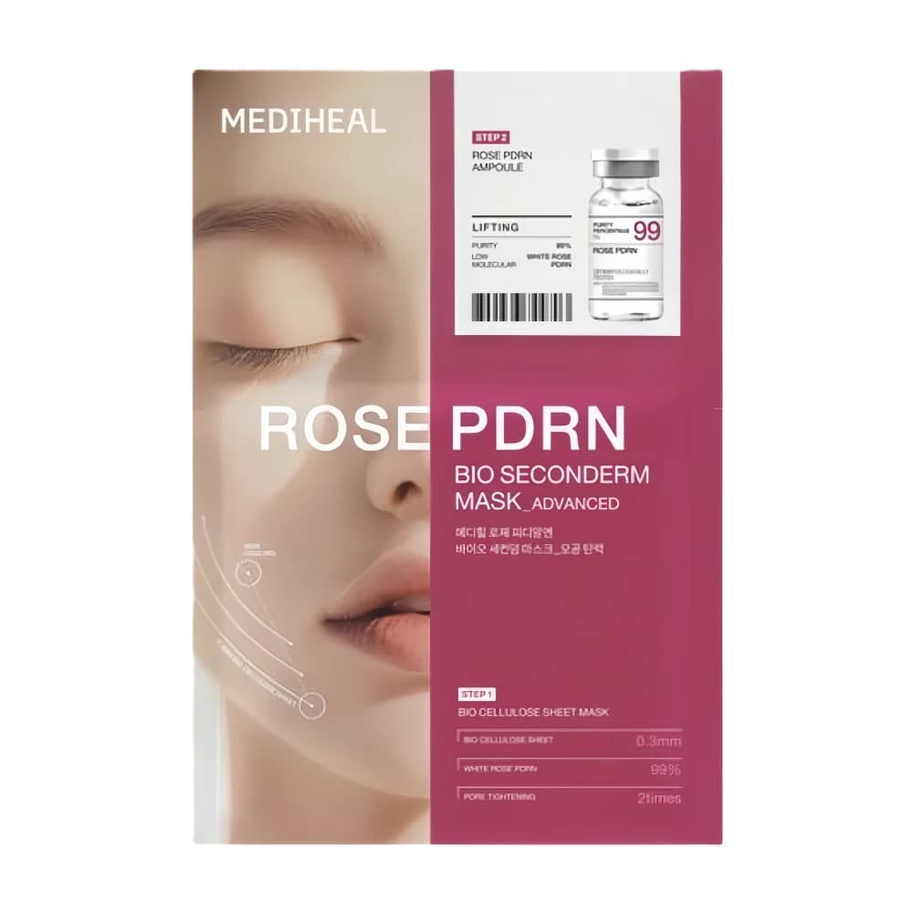 Rose PDRN Bio Seconderm Liftingująca Maska w Płachcie + Serum