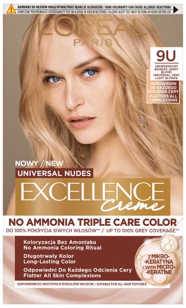 Excellence Creme Farba do Włosów 9U Uniwersalny Bardzo Jasny Blond