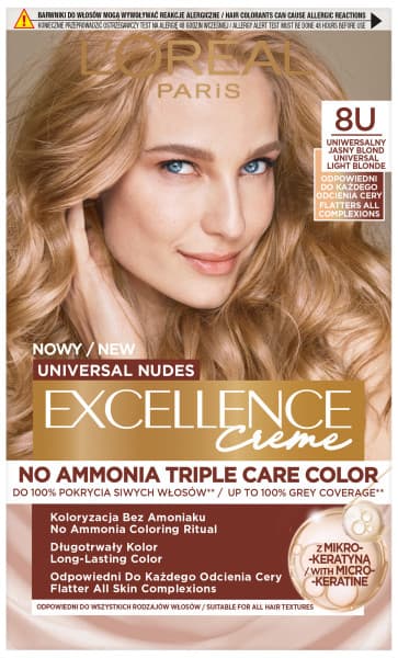 Excellence Creme Farba do Włosów 8U Uniwersalny Jasny Blond
