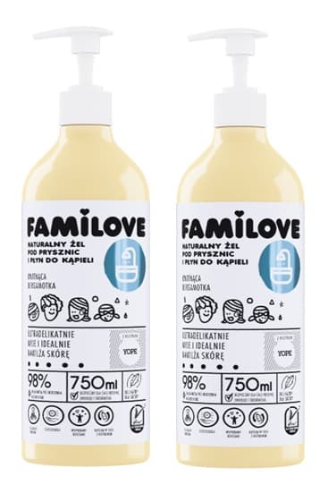 Familove Naturalny Żel pod Prysznic i Płyn do Kąpieli Kwitnąca Bergamotka x