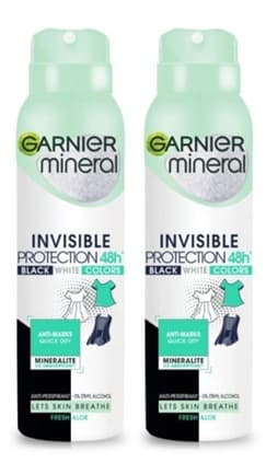 Mineral Antyperspirant Invisible Protection 48h Black White Colors Fresh Aloe x