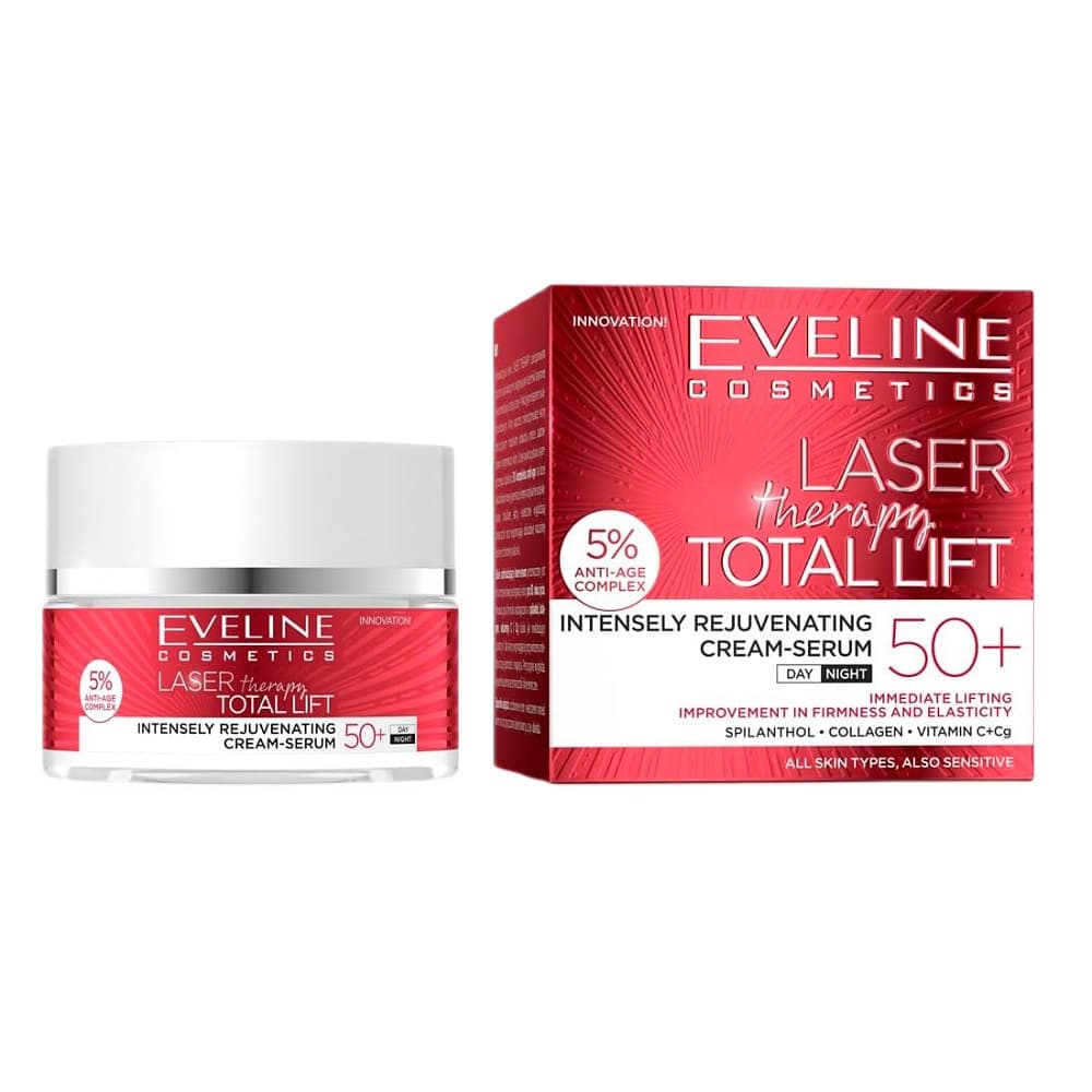 Eveline Laser Therapy Total Lift Silnie Odmładzający Krem-Serum 50+