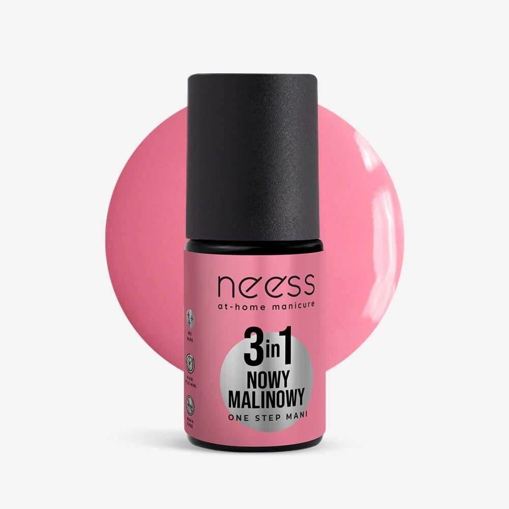 Lakier hybrydowy One Step 3in1 Nowy Malinowy 7308