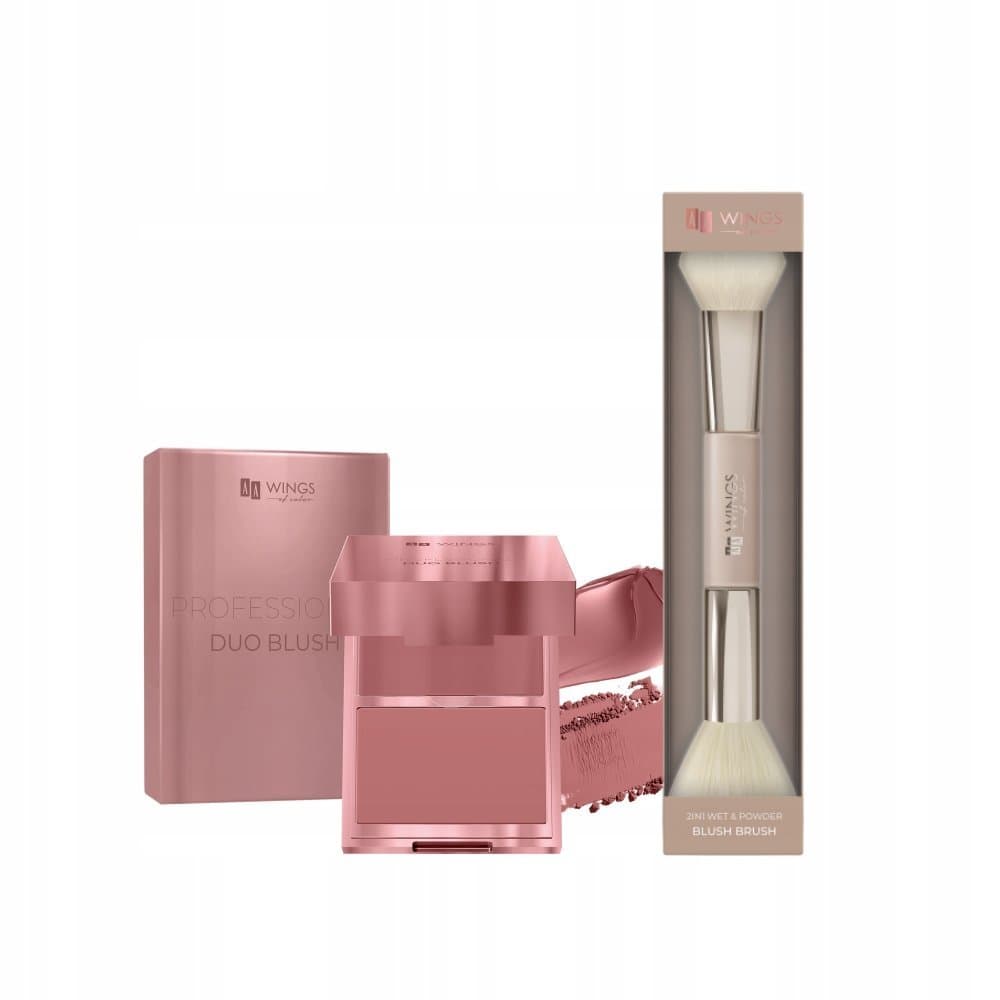 Professional Duo Blush — zestaw różu i pędzla 01 Quiet Rose