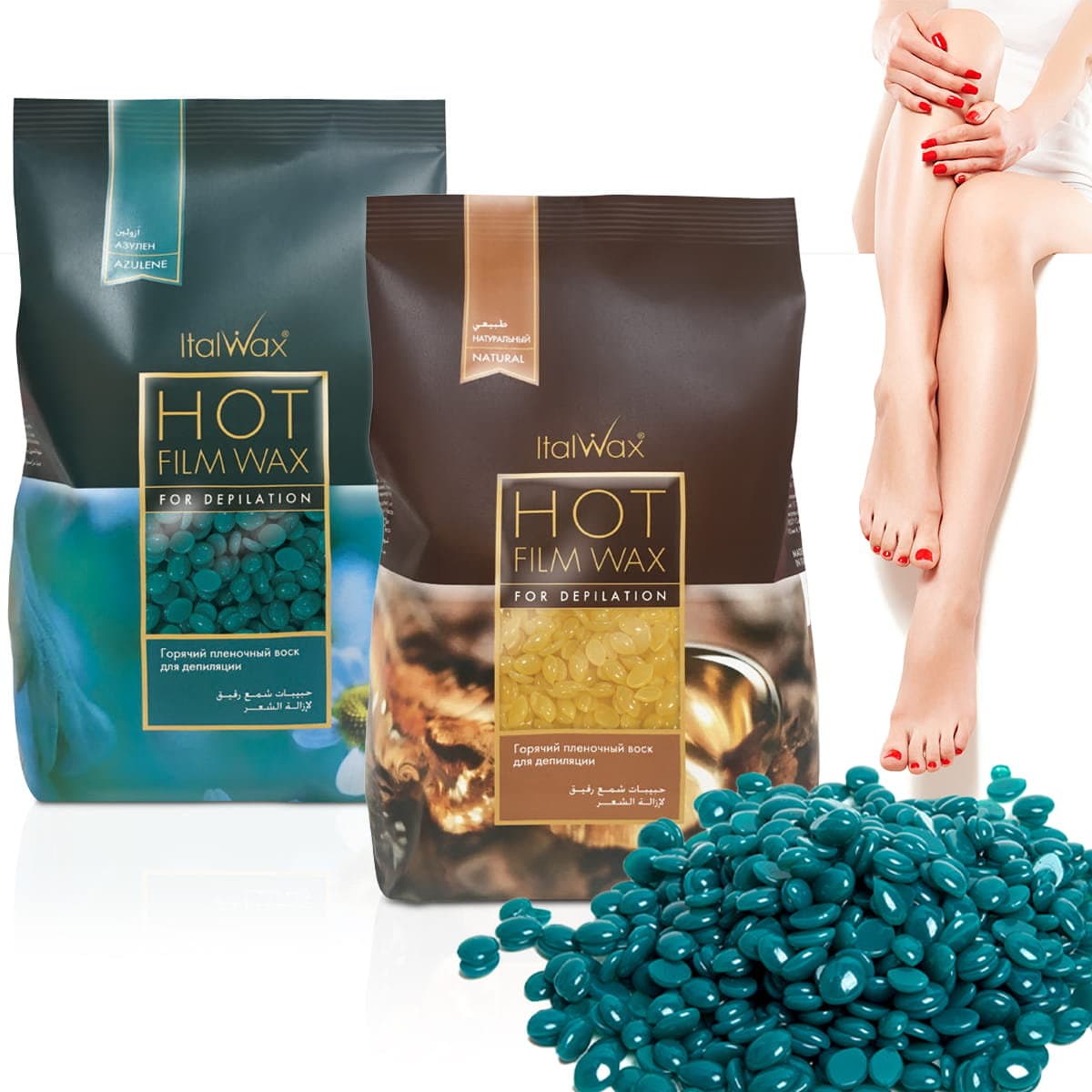 Natural + Azulene — zestaw wosków twardych