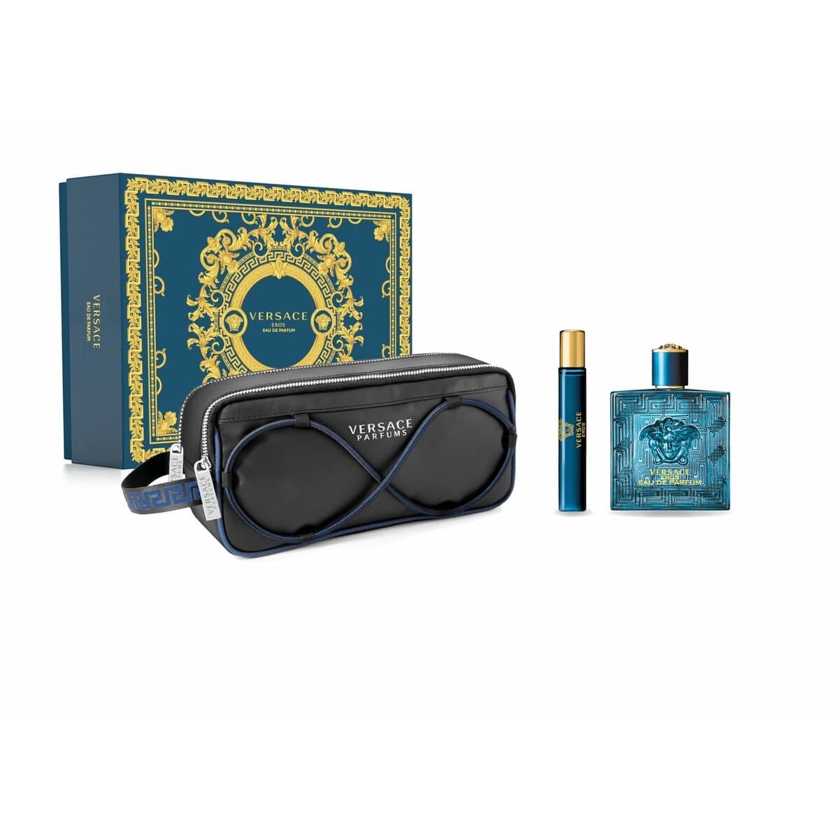 Eros Pour Homme – woda perfumowana 100 ml + woda perfumowana 10 ml + kosmetyczka – zestaw