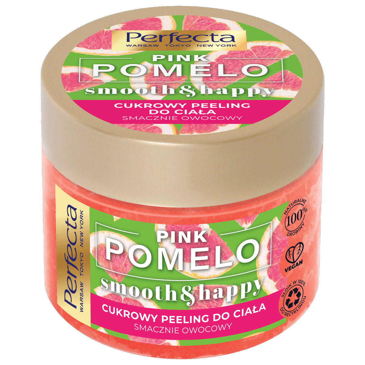 cukrowy peeling do ciała Pink Pomelo z ekstraktem z pomelo, olejem Monoi i drobinami cukru