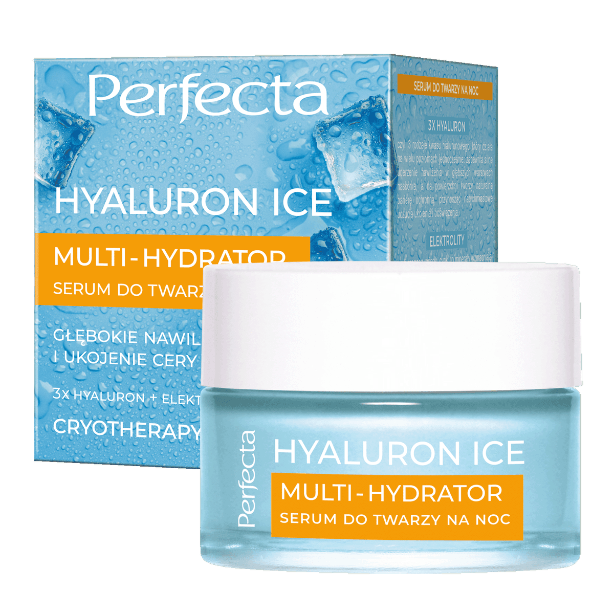 Hyaluron Ice Lodowa maska do twarzy 3x Hyaluron + Elektrolity, natychmiastowe lodowe nawilżenie i ujędrnienie cery
