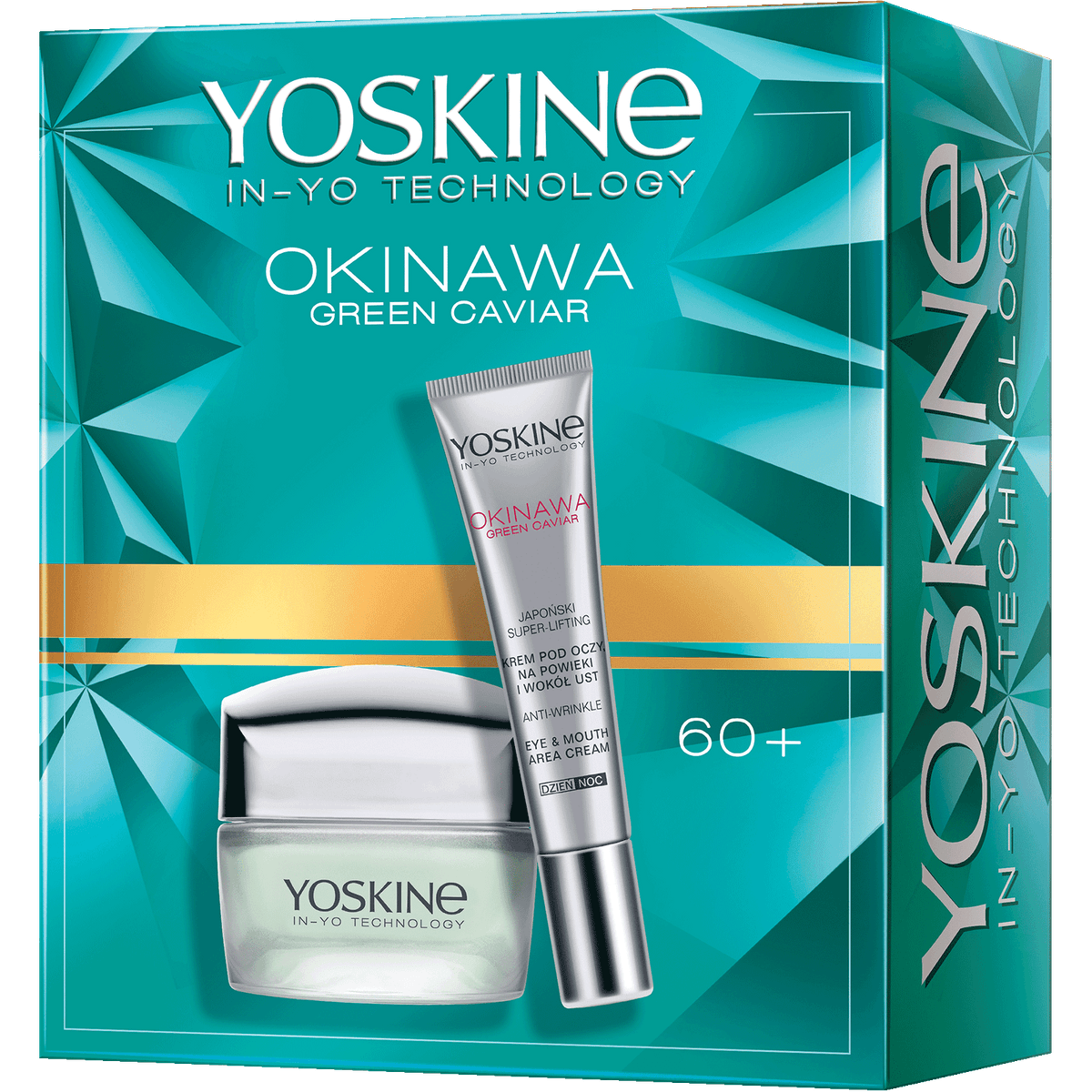 Zestaw Yoskine Okinawa Green Caviar 60+ krem do twarzy na dzień i noc oraz krem pod oczy z zielonym kawiorem, olejem tsubaki i peptydami +