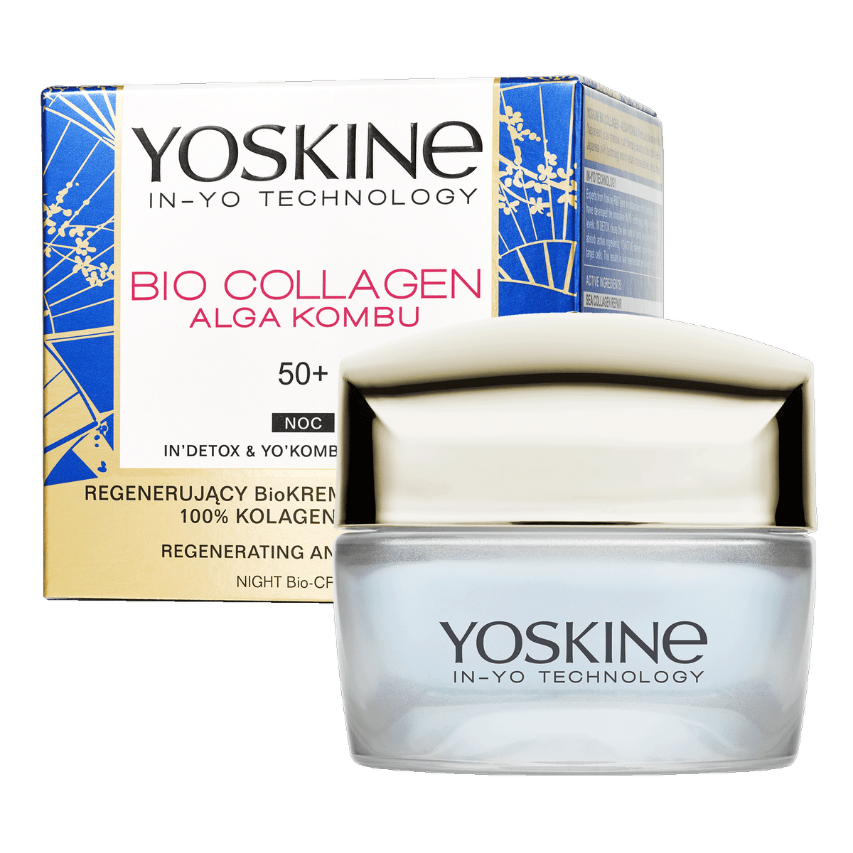 Bio Collagen krem do twarzy na noc 50+ z kolagenem morskim, algą Kombu, olejem jojoba i peptydami