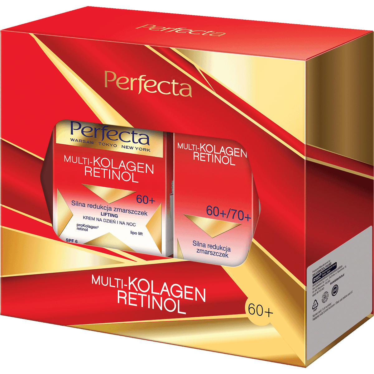 Zestaw Perfecta Multikolagen Retinol Krem na dzień i na noc 60+ plus Krem pod oczy