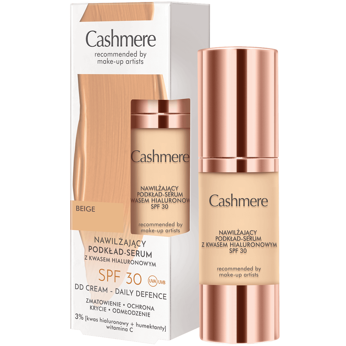 DD Nawilżający podkład-serum z kwasem hialuronowym SPF 30 Beige