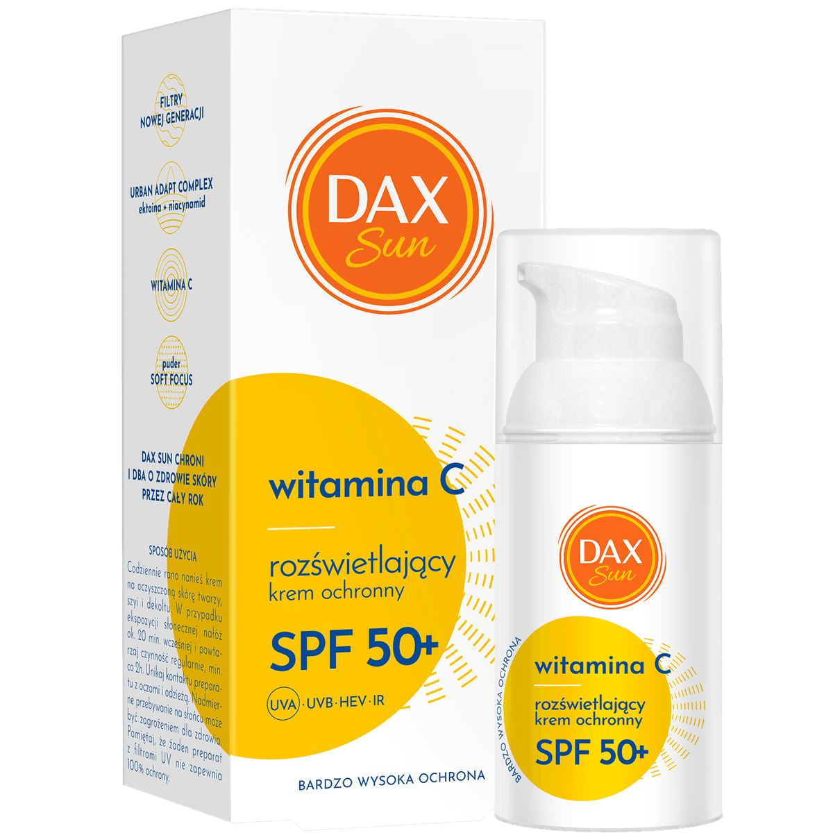 Rozświetlający krem ochronny z witaminą C SPF 50+