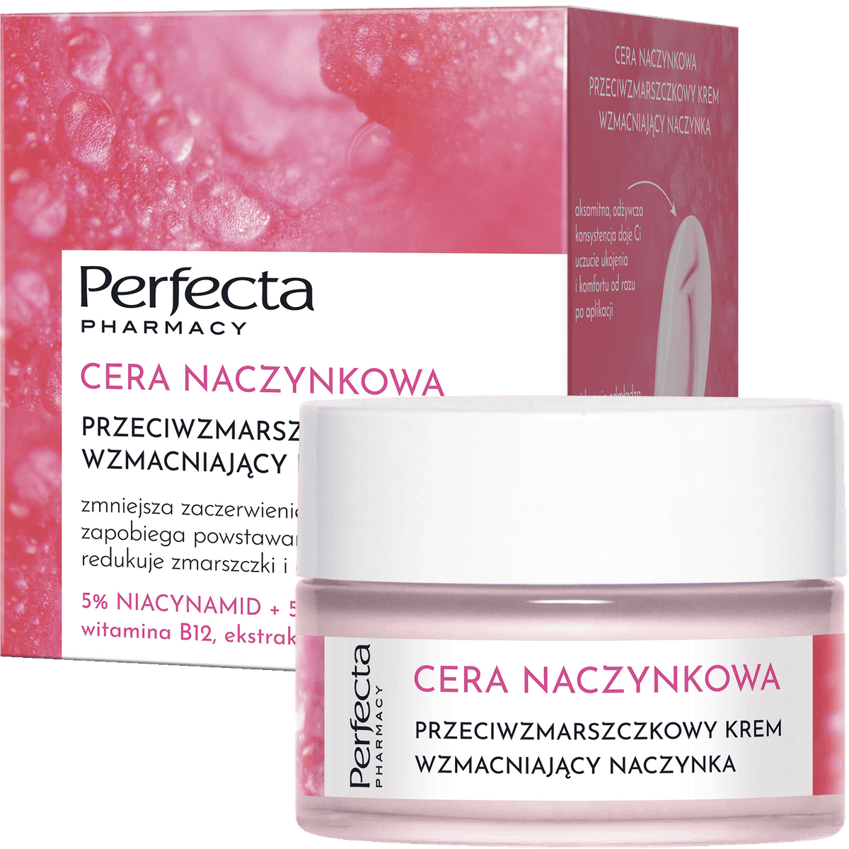 Cera Naczynkowa przeciwzmarszczkowy krem wzmacniający naczynka z 5% niacynamidem, 5% witaminą C HYDROcomplex i witaminą B12
