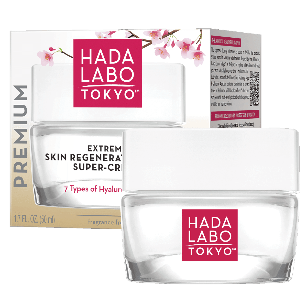 Premium super-krem do twarzy na noc z 7 formami kwasu hialuronowego, Super Hyaluronic Acid™ i masłem shea