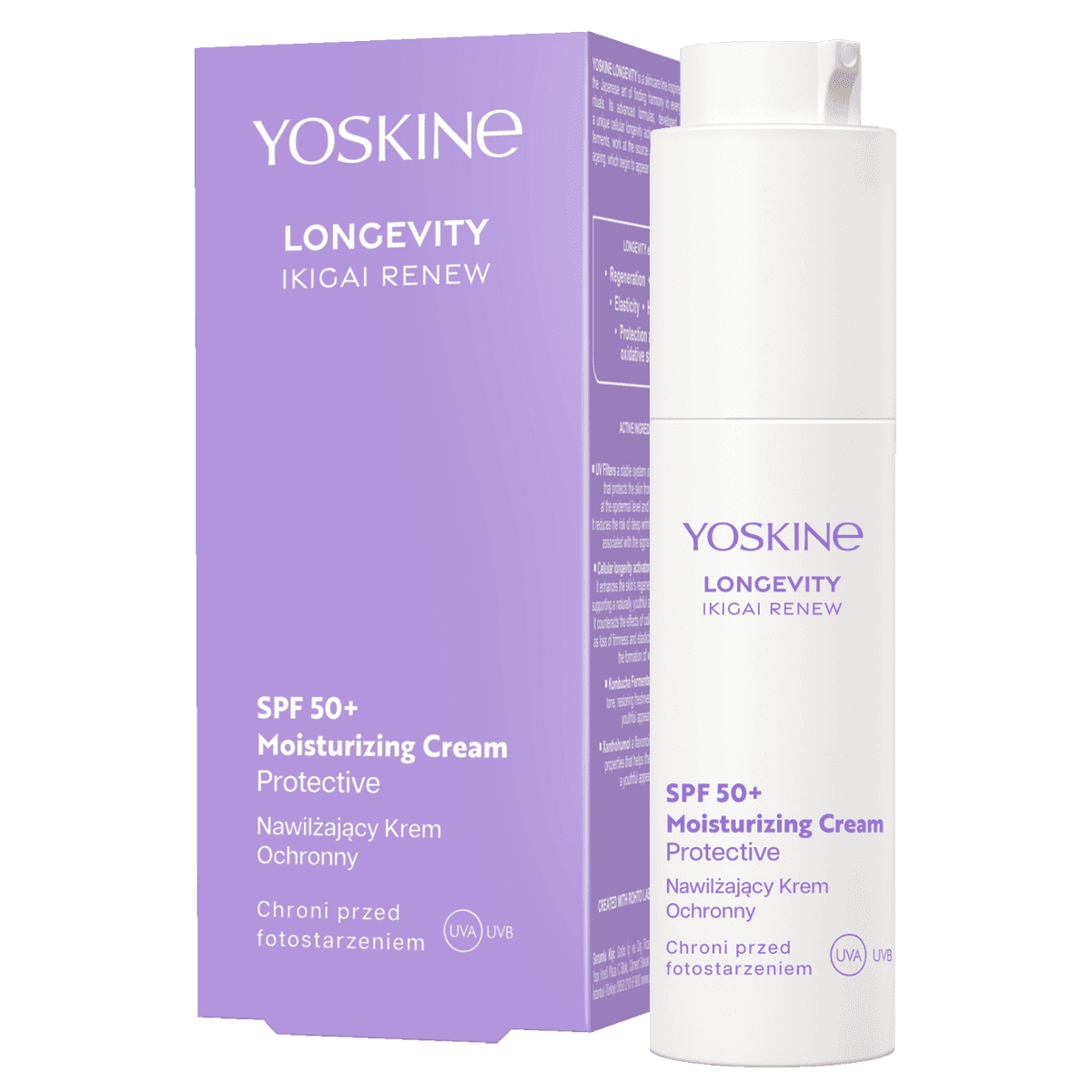 Longevity Nawilżający krem ochronny do twarzy z SPF 50+