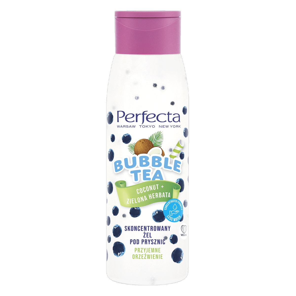 Bubble Tea skoncentrowany żel pod prysznic Coconut z olejem kokosowym, zieloną herbatą i hydrożelowymi kulkami