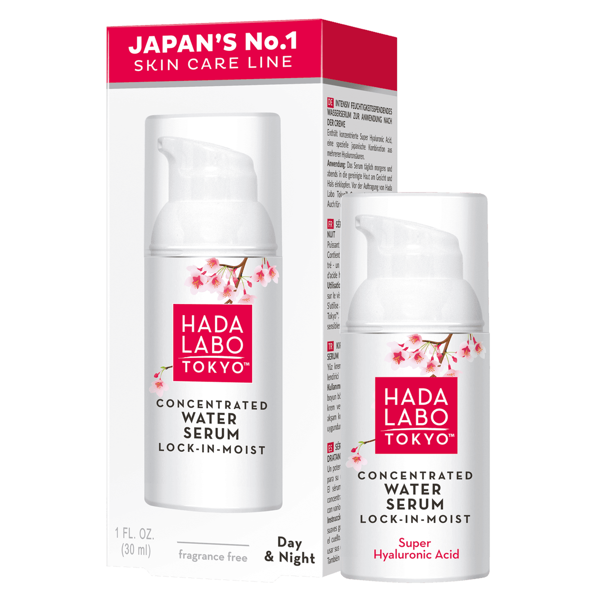 White wodne serum do twarzy lock-in-moist na dzień i noc z Super Hyaluronic Acid™, Macro HA, skwalanem i olejem meadowfoam