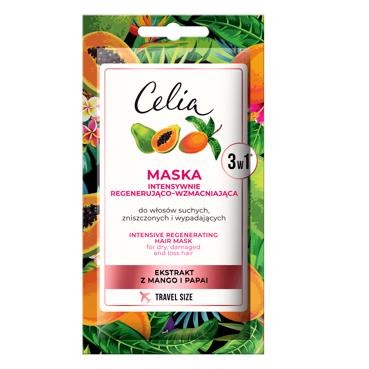 1i2 maska regenerująco wzmacniająca do włosów 3w1 z ekstraktem z mango, papai, D-pantenolem i gliceryną