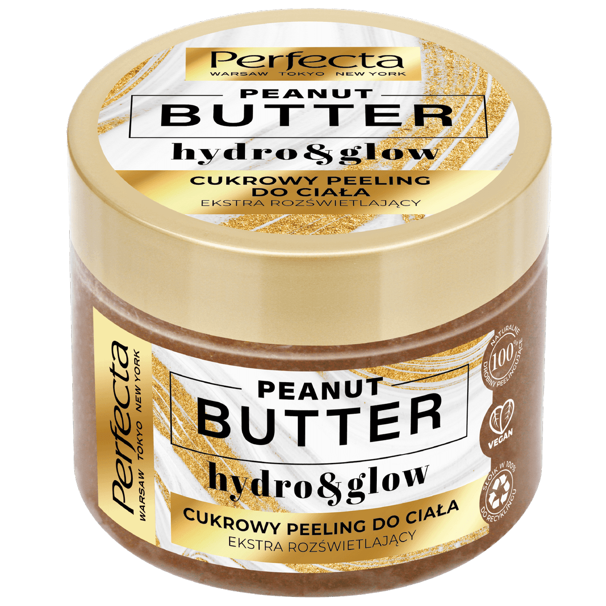cukrowy peeling do ciała Peanut Butter z drobinami cukru, olejem macadamia i drobinkami rozświetlającymi