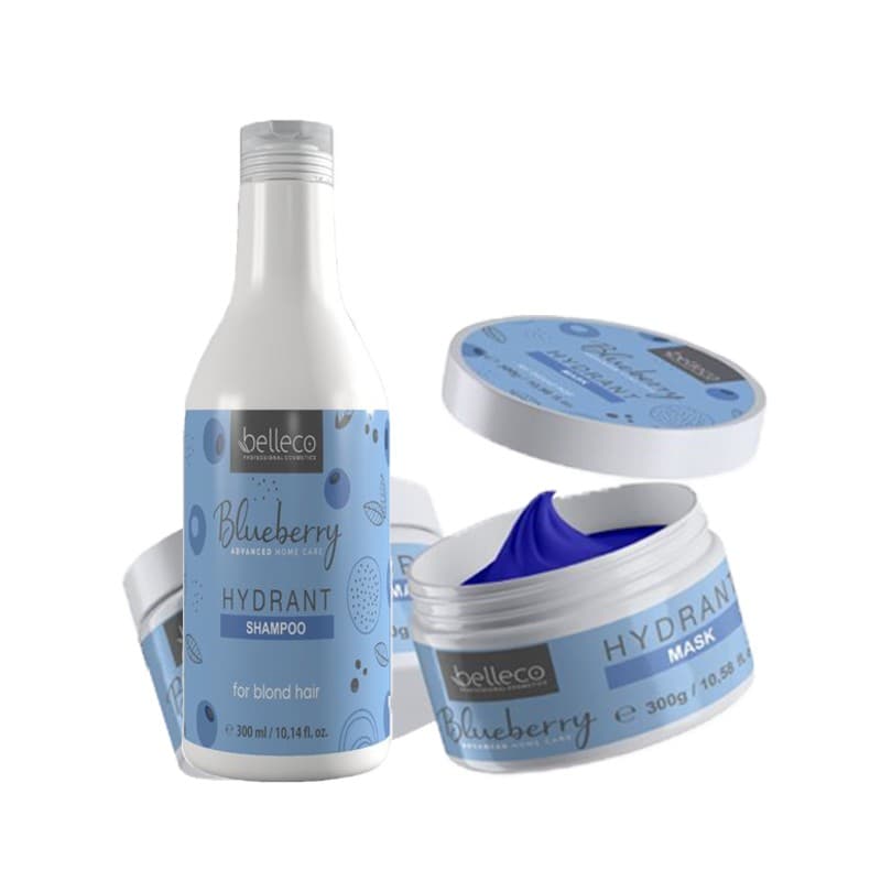 Zestaw pozabiegowy Belleco Blueberry, pielęgnacja po Nanoplastii, Keratynowym prostowaniu i innych zabiegach