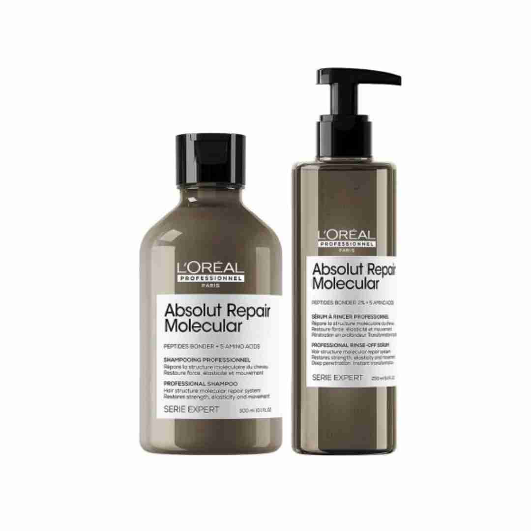 Loreal Serie Expert Absolut Repair Molecular, zestaw regenerujący do włosów zniszczonych, szampon + serum