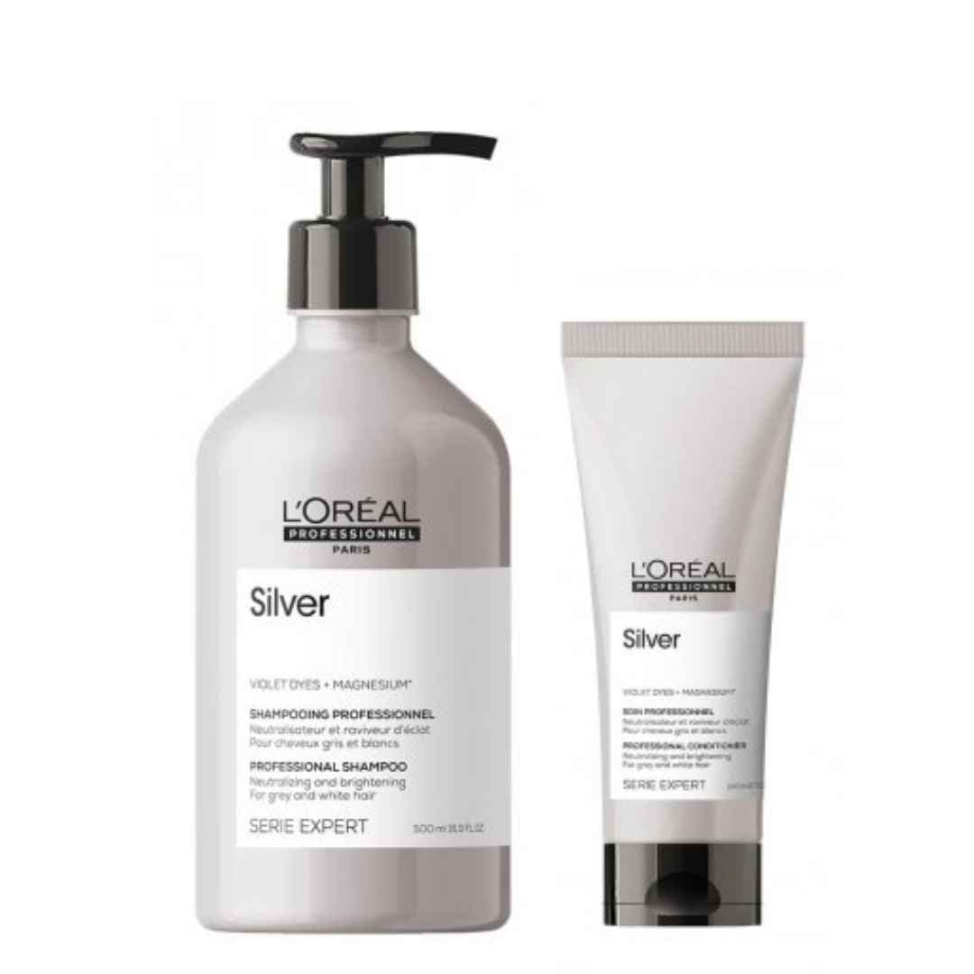 Zestaw L'Oréal Professionnel Silver szampon + odżywka