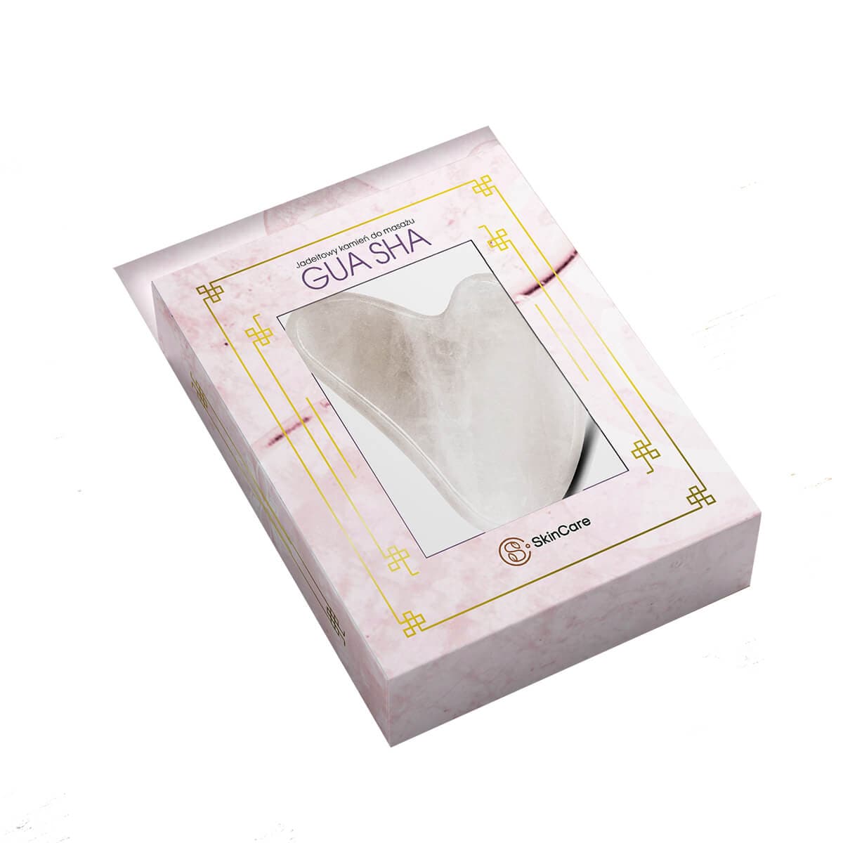 Masażer Gua Sha do twarzy White Jade